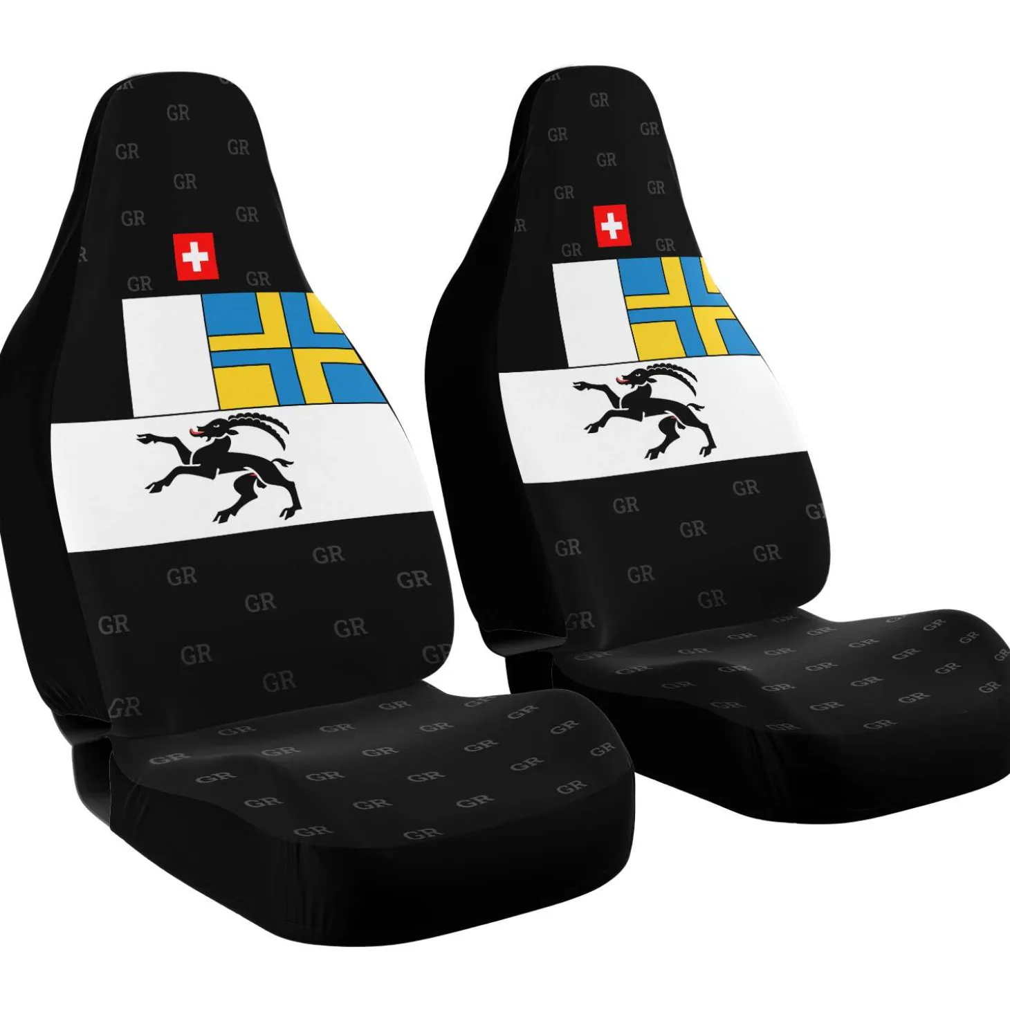 Autositzbezüge 2x | Graue Flagge