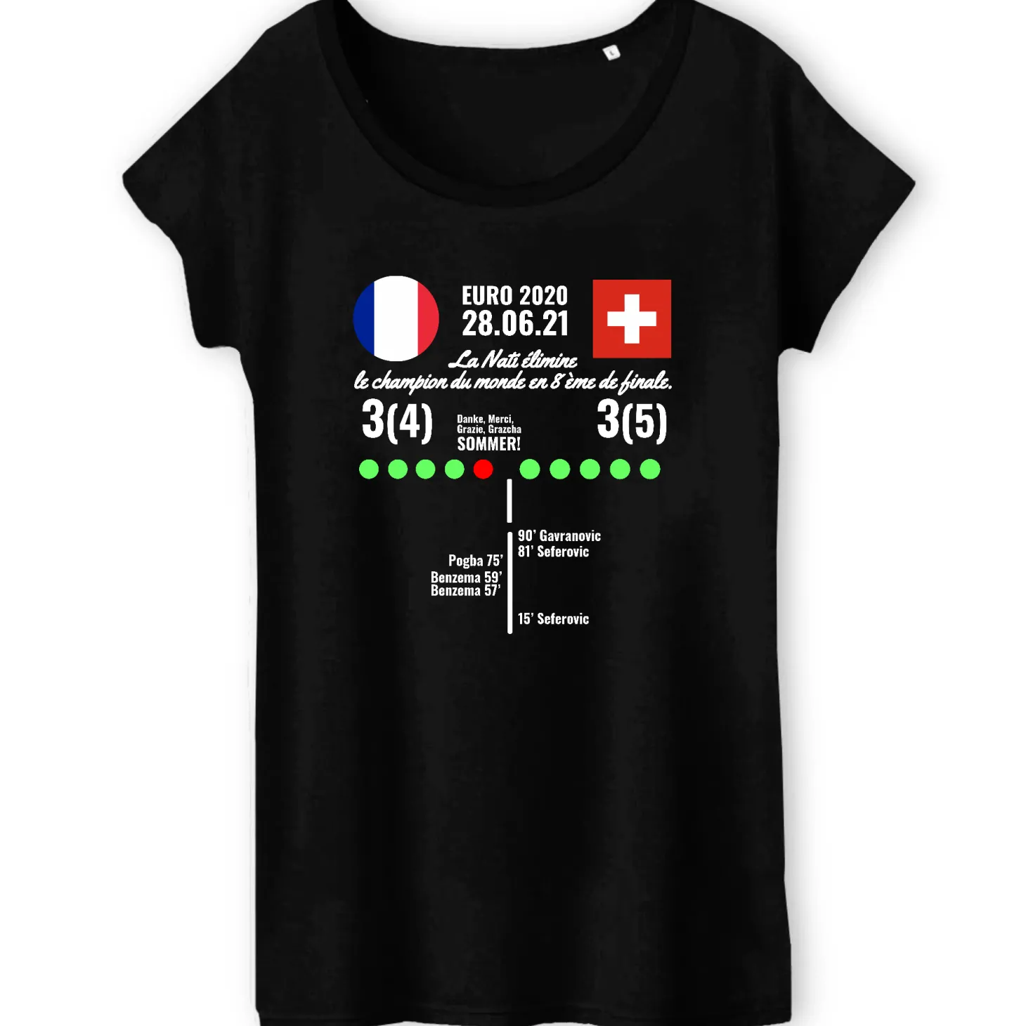 Bio-Damen-T-Shirt | Spiel Frankreich - Schweiz - Euro 2020