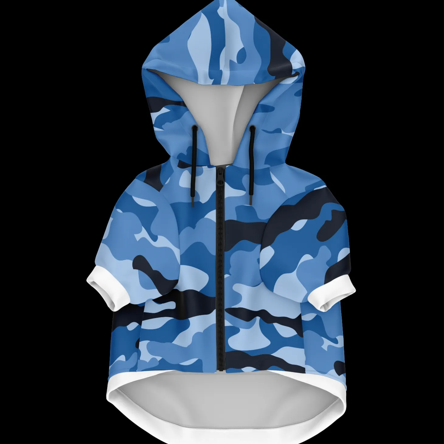 Kapuzenpulli mit Reißverschluss für Hunde | Blaue Tarnung