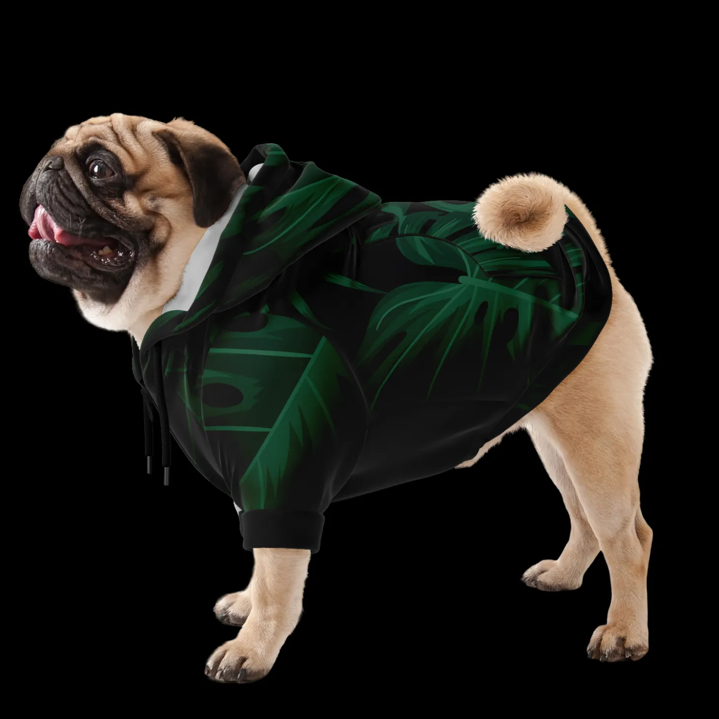 Kapuzenpulli mit Reißverschluss für Hunde | Grüne Pflanze