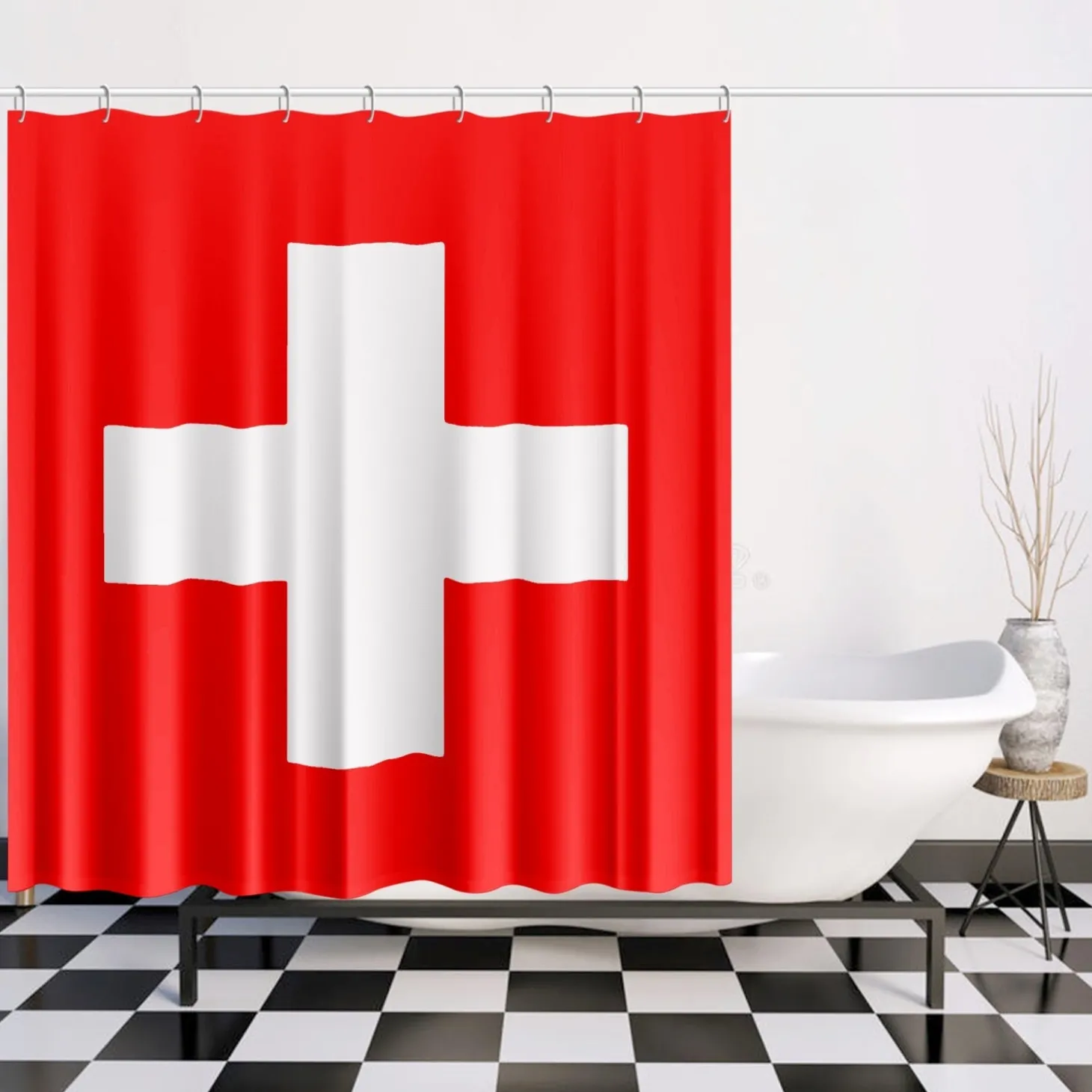 Schweizer Duschvorhang