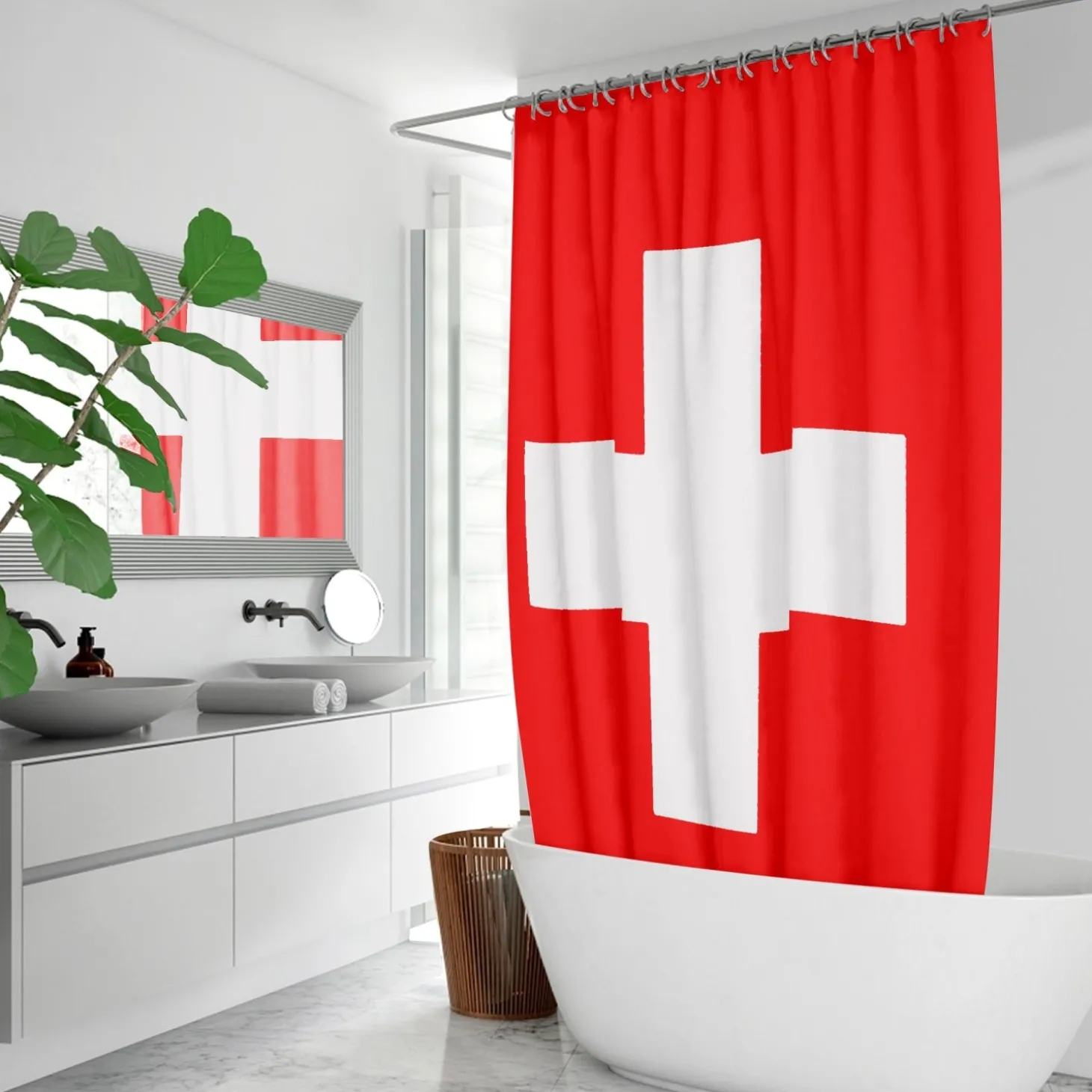 Schweizer Duschvorhang
