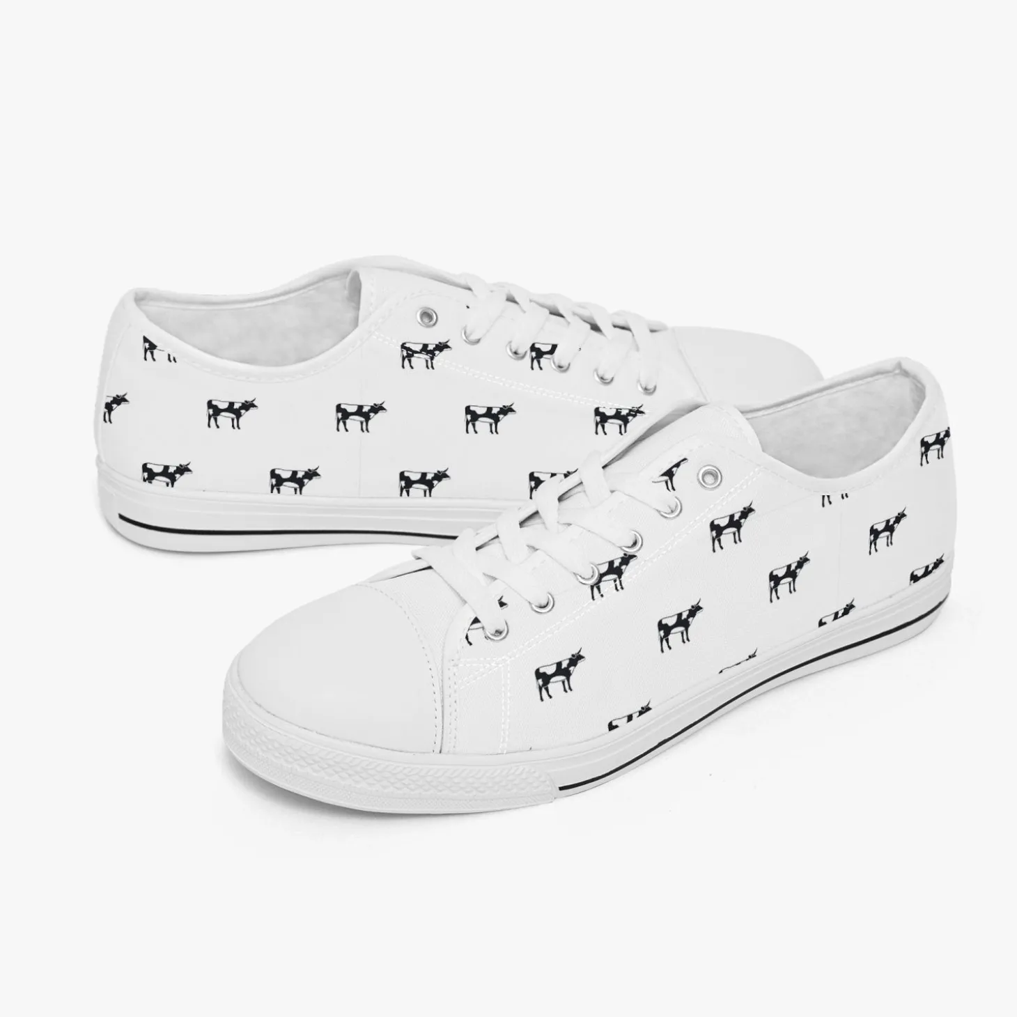 Turnschuhe - Kuh-Motiv Weiss